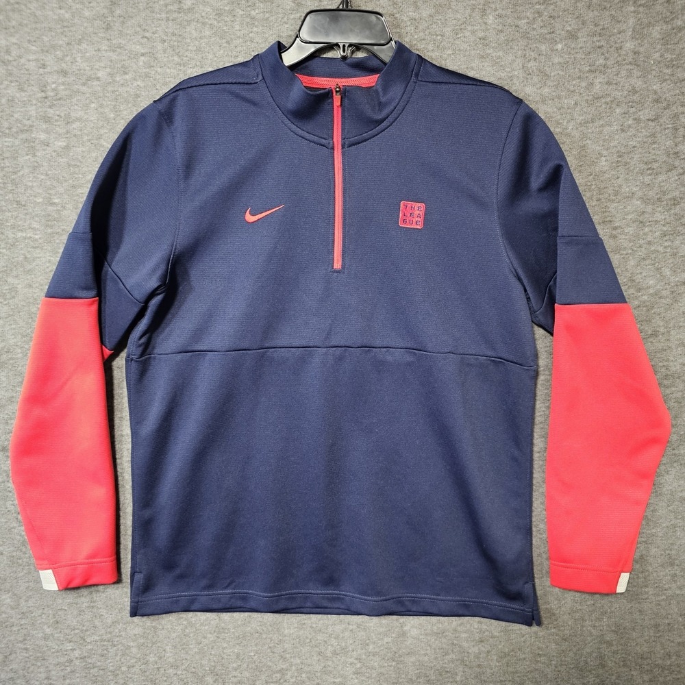 Nike‎ Therma 1/4 Zip The League Mens M Pullover Top CI4543-420 Blue Red